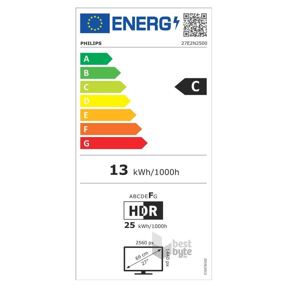 Philips 27" 27E2N2500/00 QHD IPS 120Hz HDMI/DP monitor