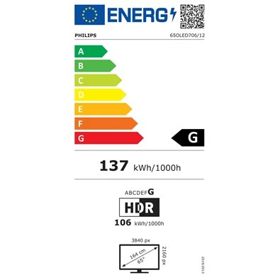 Philips 65" 65OLED706/12 4K UHD Android Smart Ambilight OLED TV