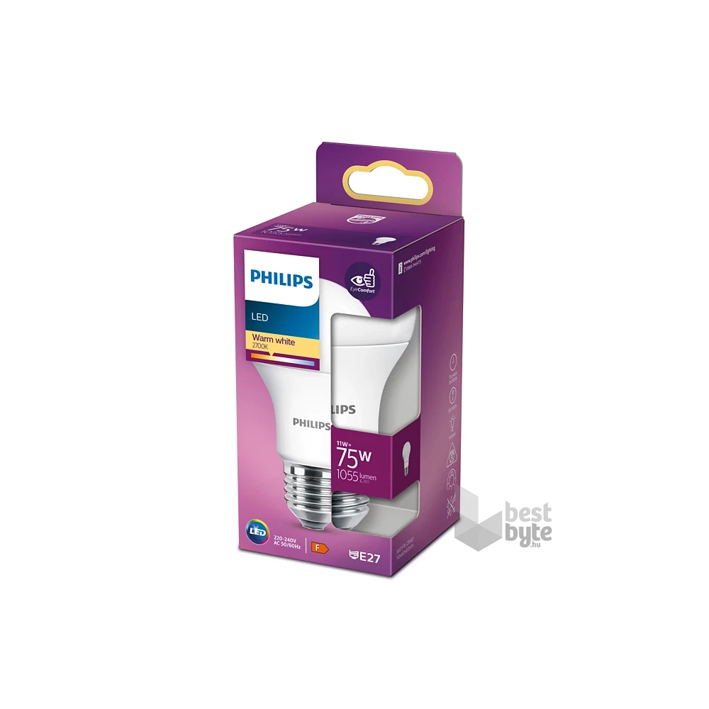Philips 929001234404 E27 75W matt meleg-fehér gömb alakú LED fényforrás