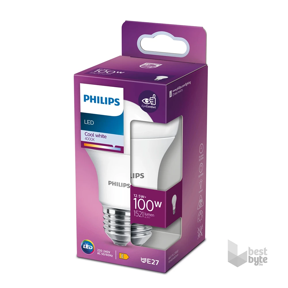 Philips 929001312403 E27 100W matt hideg-fehér gömb alakú LED fényforrás