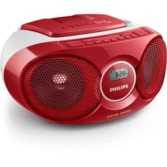 Philips AZ215R/12 hordozható piros CD-s rádió