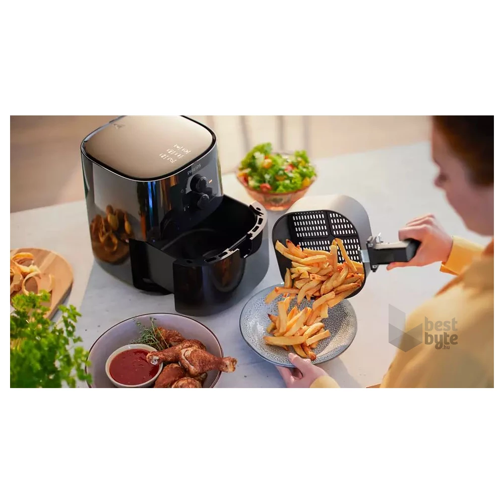 Philips Essential HD9200/90 fekete 4,1 L forrólevegős sütő