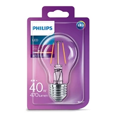 Philips LED izzó Classic 4W E27 470lm 2700K CL ND 1BC/4