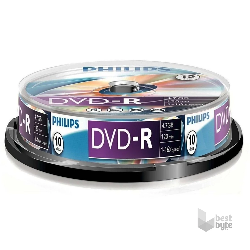 Philips DVD-R47CB 16x cake box lemez 10db/csomag