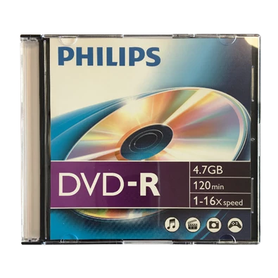 Philips DVD-R 4,7 GB 16x slim tokos DVD lemez