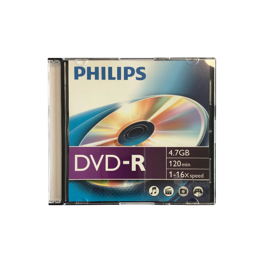 Philips DVD-R 4,7 GB 16x slim tokos DVD lemez