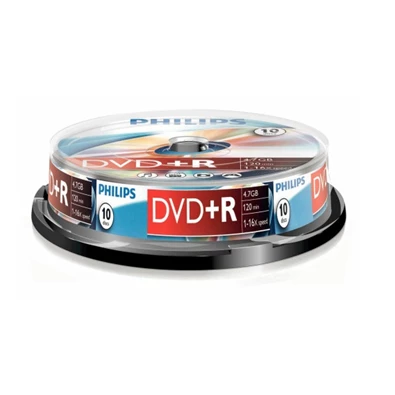 Philips DVD+R 4,7GB Cake Box 10db/csomag lemez