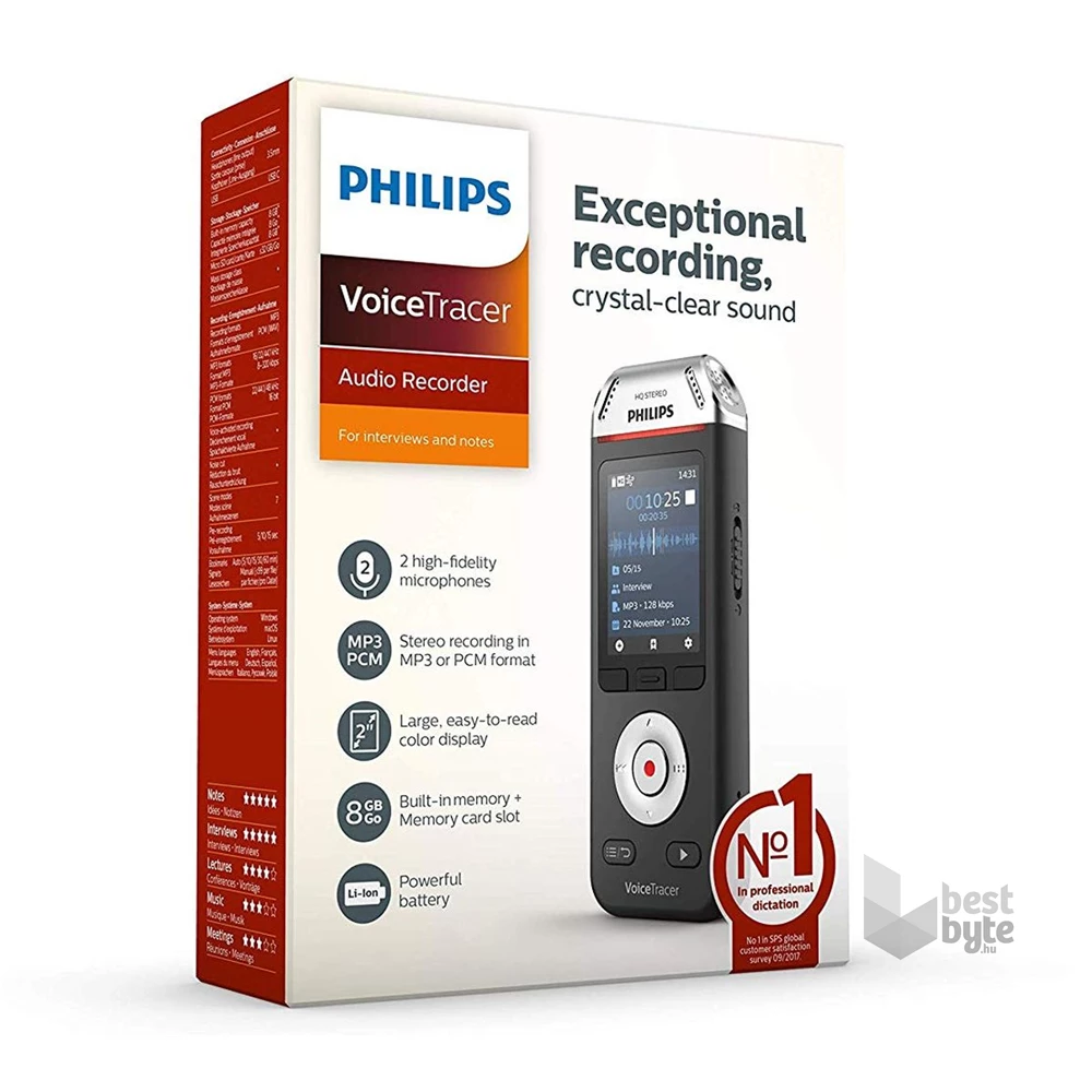 Philips DVT2110 8GB sztereó diktafon