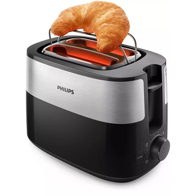 Philips Daily Collection HD2516/90 fekete 2 szeletes kenyérpirító (Újszerű)