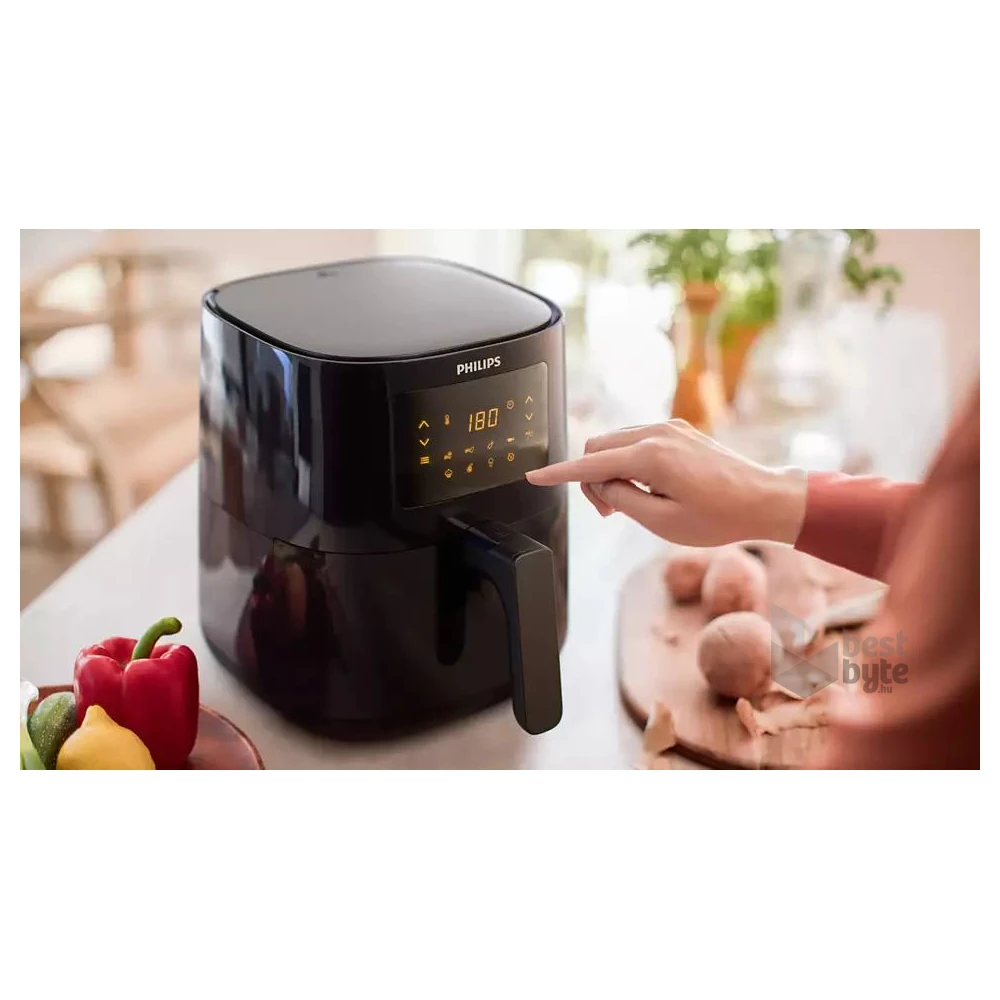 Philips Essential HD9252/90 fekete 4,1 L forrólevegős sütő