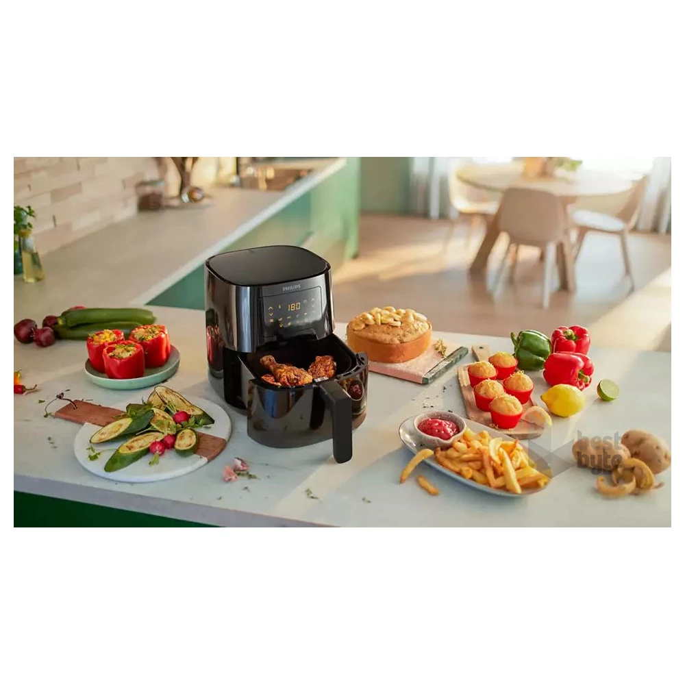 Philips Essential HD9252/90 fekete 4,1 L forrólevegős sütő