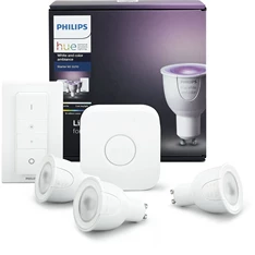 Philips Hue White and Color ambiance GU10 3x6,5W 250 Lumen szabályozható okos lámpa szett + fali és kézi vezérlő