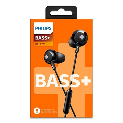 Philips SHE4305BK Bass+ fekete mikrofonos fülhallgató