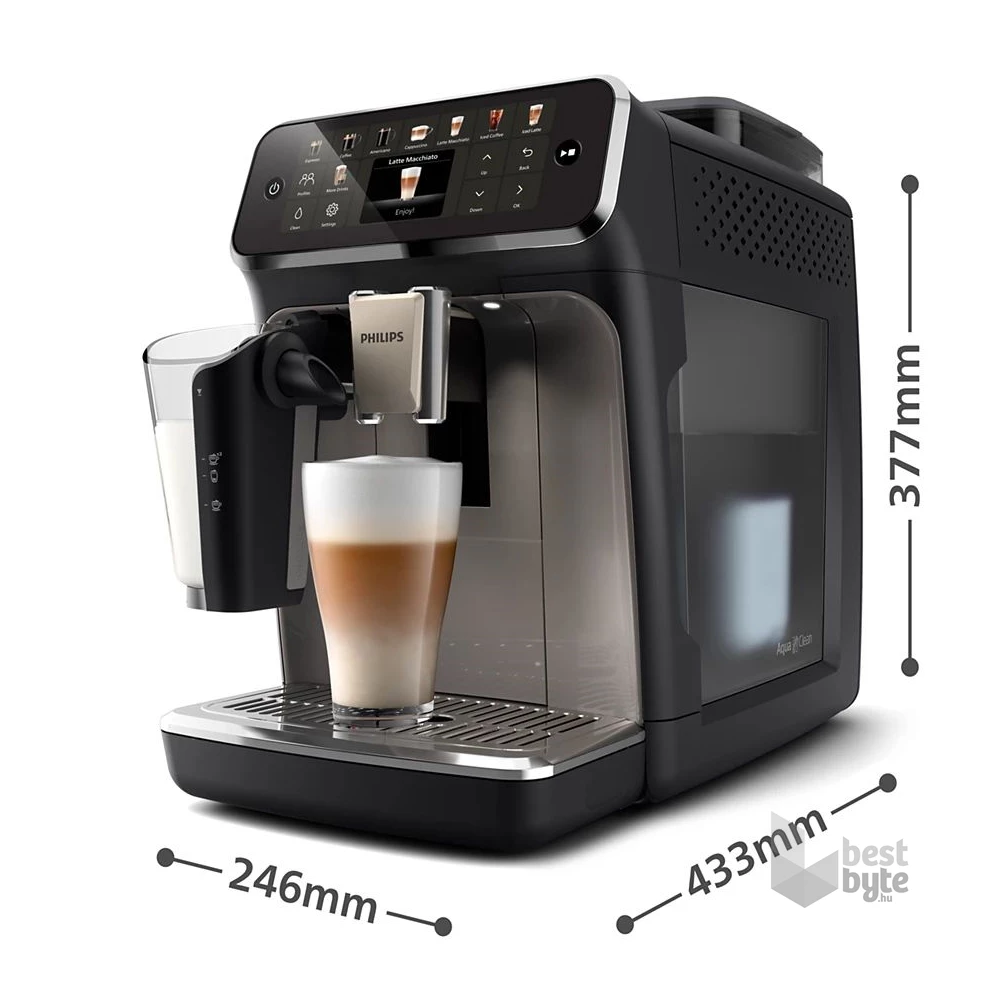 Philips Series 5500 LatteGo EP5549/70 fekete tejhabosítóval automata kávéfőző