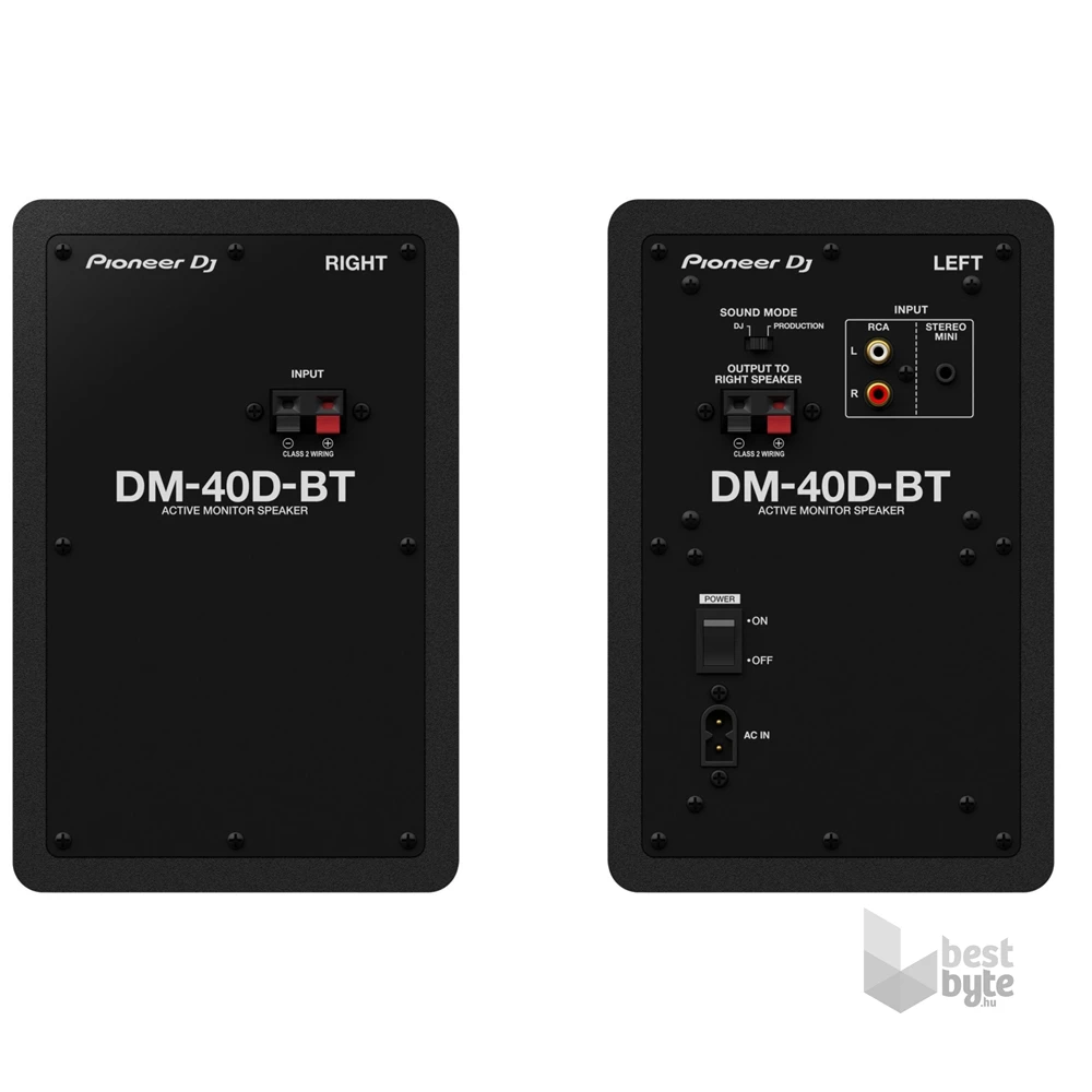 Pioneer DJ DM-40D-BT fekete Bluetooth csatlakozású monitor hangfalpár