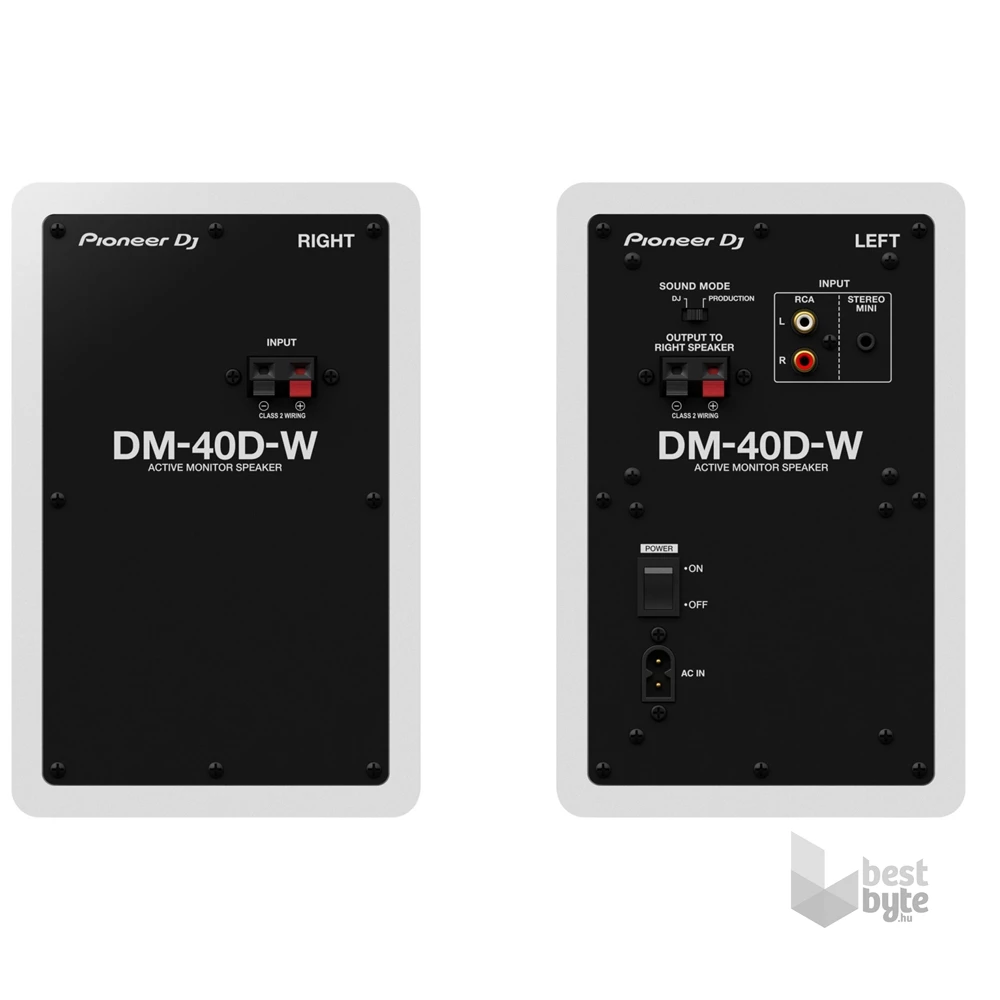 Pioneer DJ DM-40D-W fehér 4"-es monitor hangfalpár
