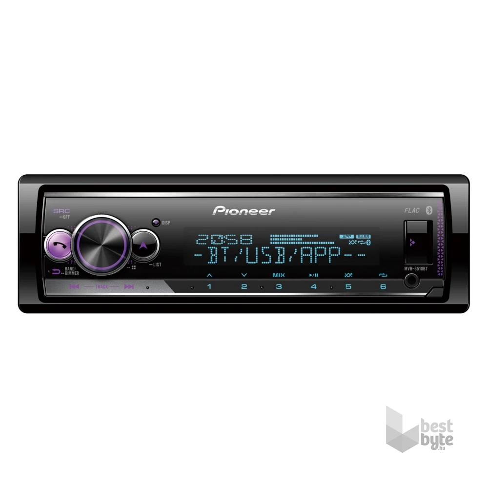 Pioneer MVH-S520BT mechanika nélküli Bluetooth/USB autóhifi fejegység