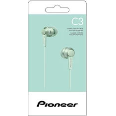 Pioneer SE-C3T-GR mikrofonos zöld fülhallgató