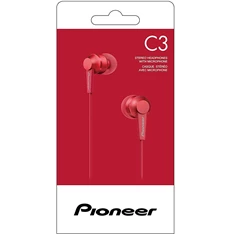 Pioneer SE-C3T-R mikrofonos piros fülhallgató