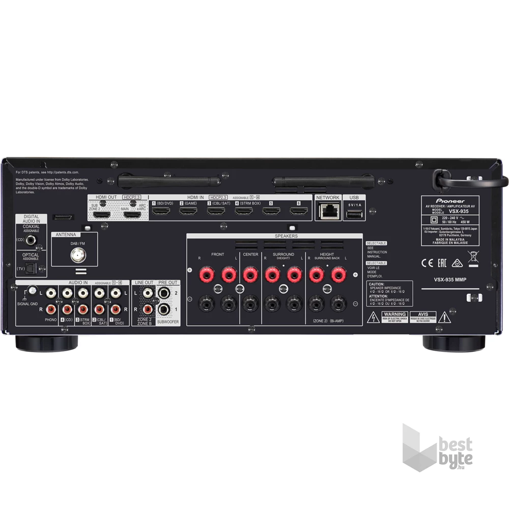 Pioneer VSX-935-B 7.2 csatornás fekete házimozi erősítő