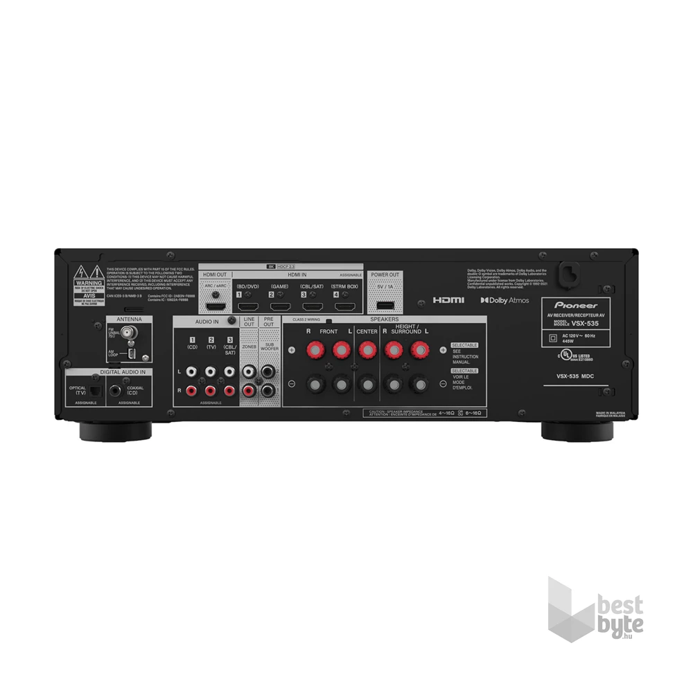 Pioneer VSX-535D-B 5.2 csatornás fekete házimozi erősítő