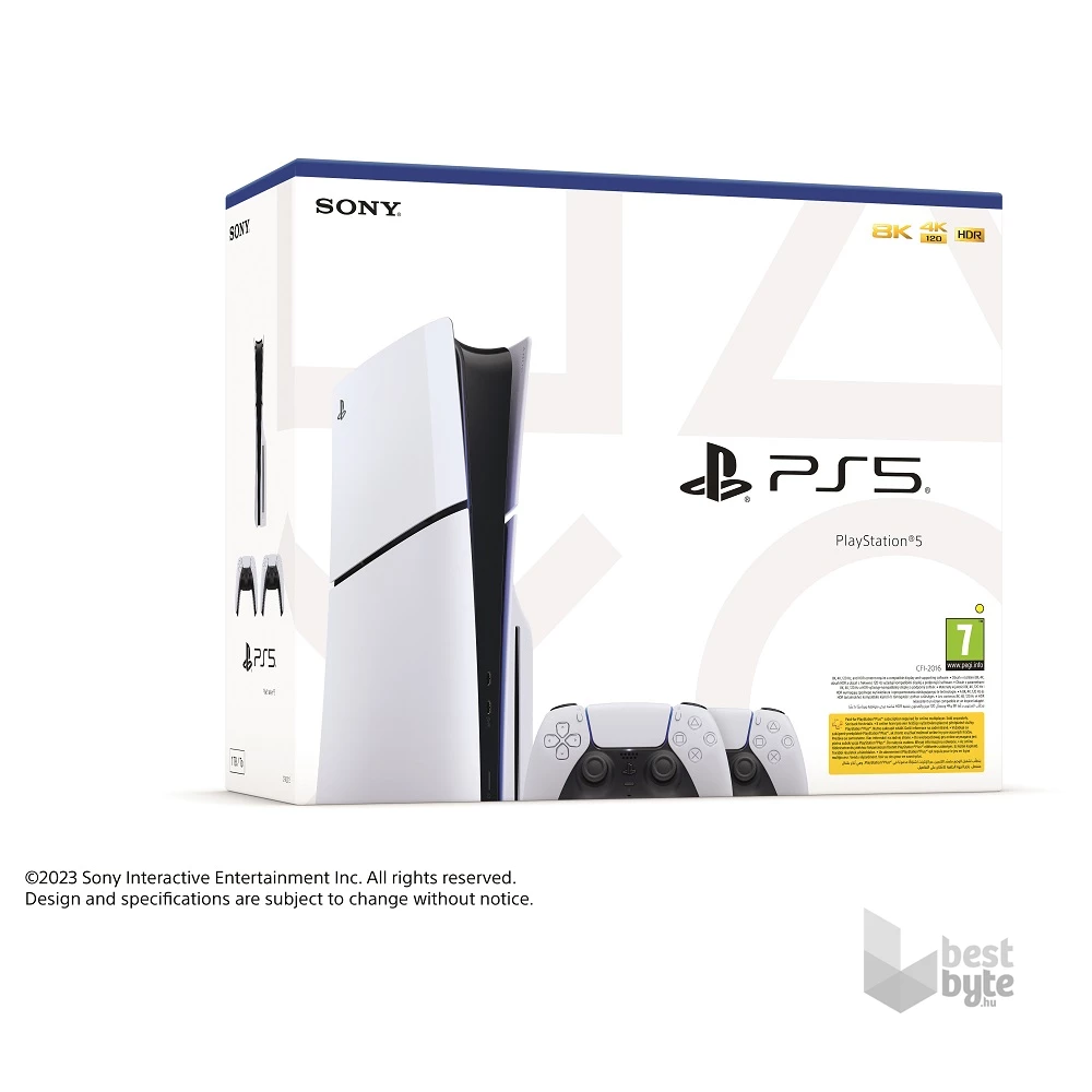 PlayStation®5 1TB játékkonzol (slim) + 2db DualSense™ vezeték nélküli kontroller