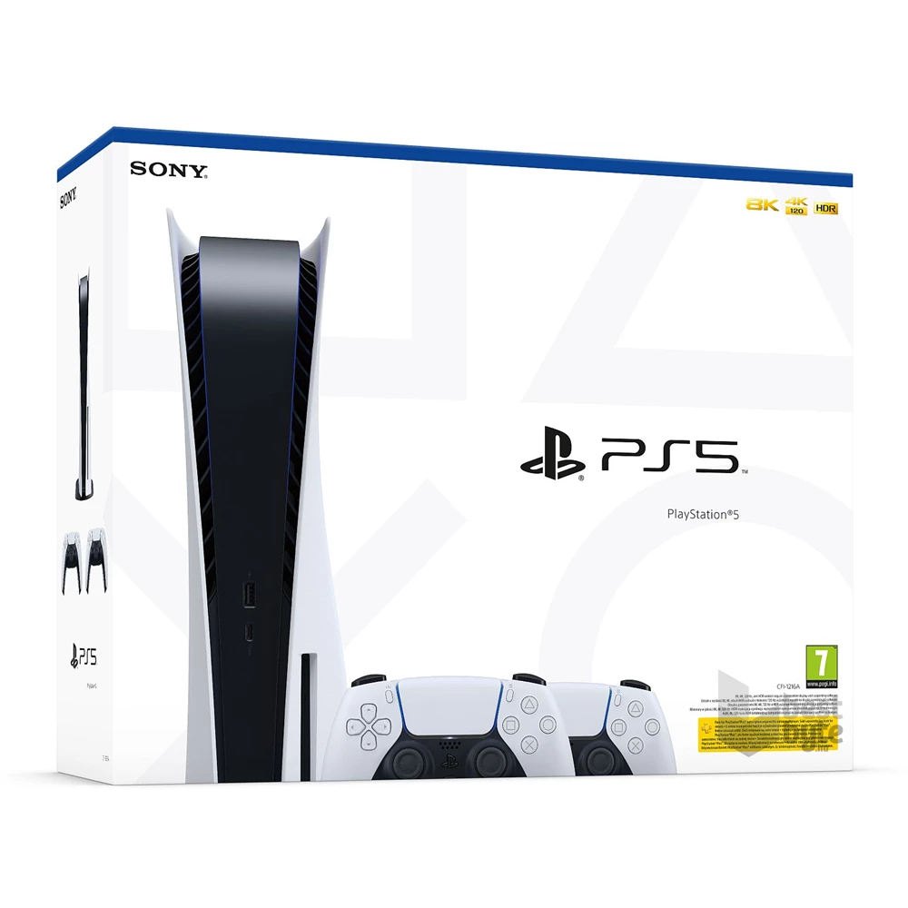 PlayStation®5 825GB játékkonzol + 2db DualSense™ vezeték nélküli kontroller