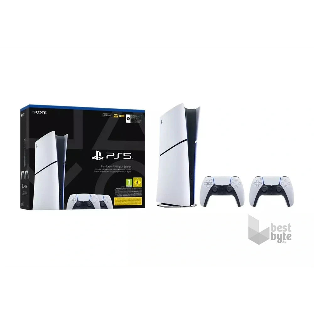 PlayStation®5 Digital Edition (slim) E-Chassis játékkonzol + 2db DualSense™ vezeték nélküli kontroller