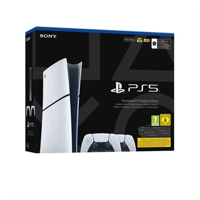 PlayStation®5 Digital Edition (slim) E-Chassis játékkonzol + 2db DualSense™ vezeték nélküli kontroller