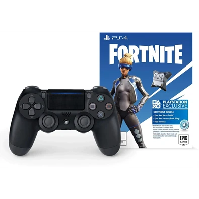 PlayStation 4 Dualshock 4 V2 Black fekete kontroller + Fortnite Neo Versa csomag