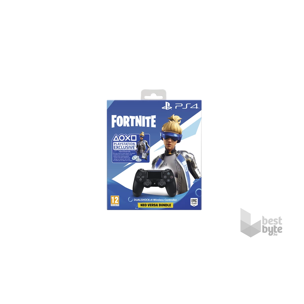 PlayStation 4 Dualshock 4 V2 Black fekete kontroller + Fortnite Neo Versa csomag
