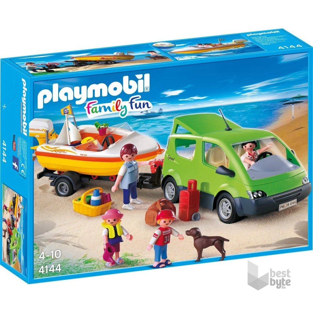 Playmobil 4144 Családi furgon hajó utánfutóval