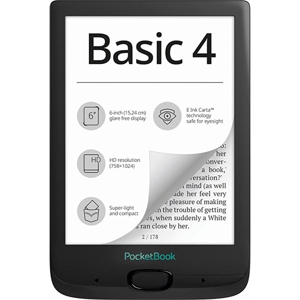 POCKETBOOK PB606-E-WW Basic 4 fekete E-Book olvasó