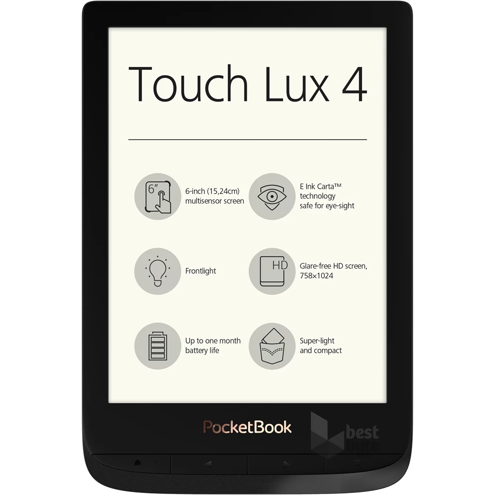 Pocketbook PB627-H-WW Touch Lux 4 fekete E-Book olvasó