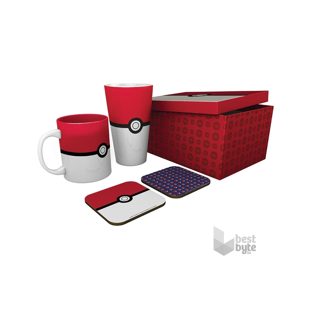 Pokémon "Pokéball" 400ml pohár + 320ml bögre + alátét csomag