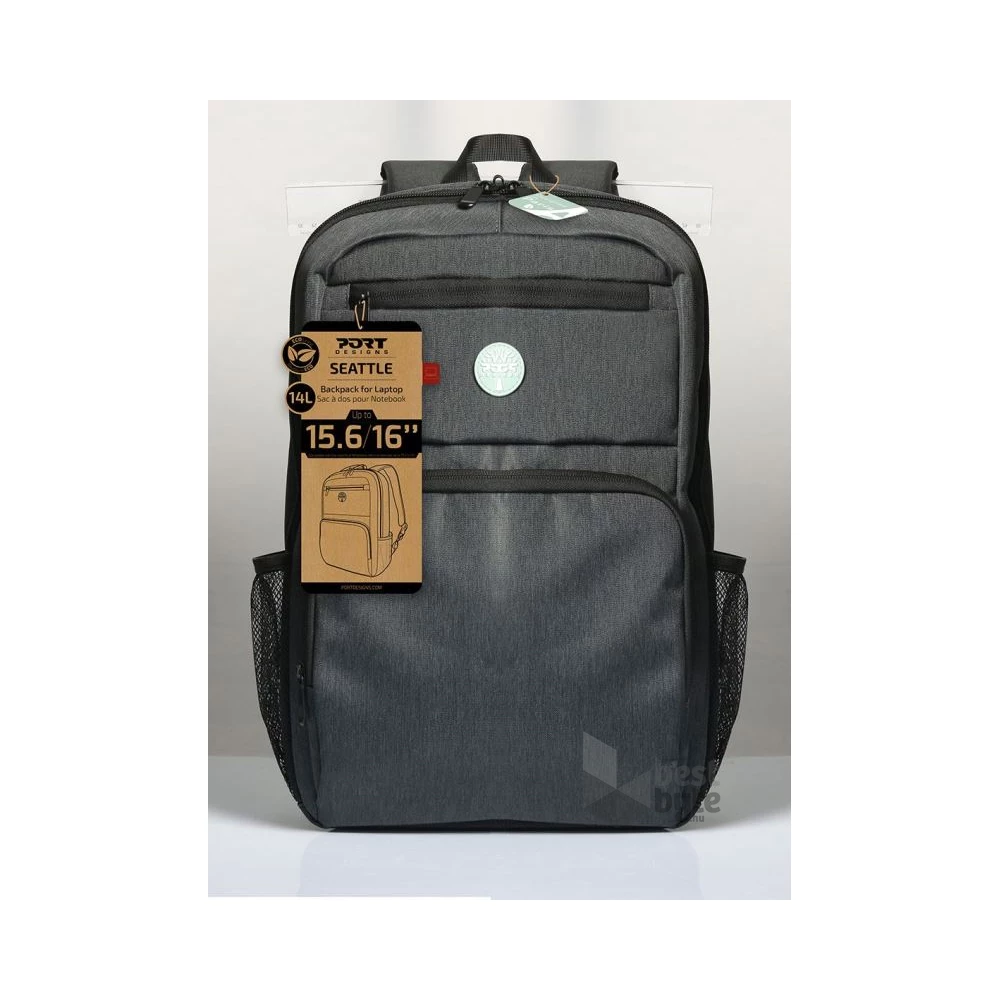 Port Designs 110277 SEATTLE ECO 15,6"/16", 14l, szürke laptop hátizsák