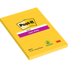 Post-it Super Sticky 102x152mm vonalas 90 lapos nárciszsárga jegyzettömb (Újszerű)