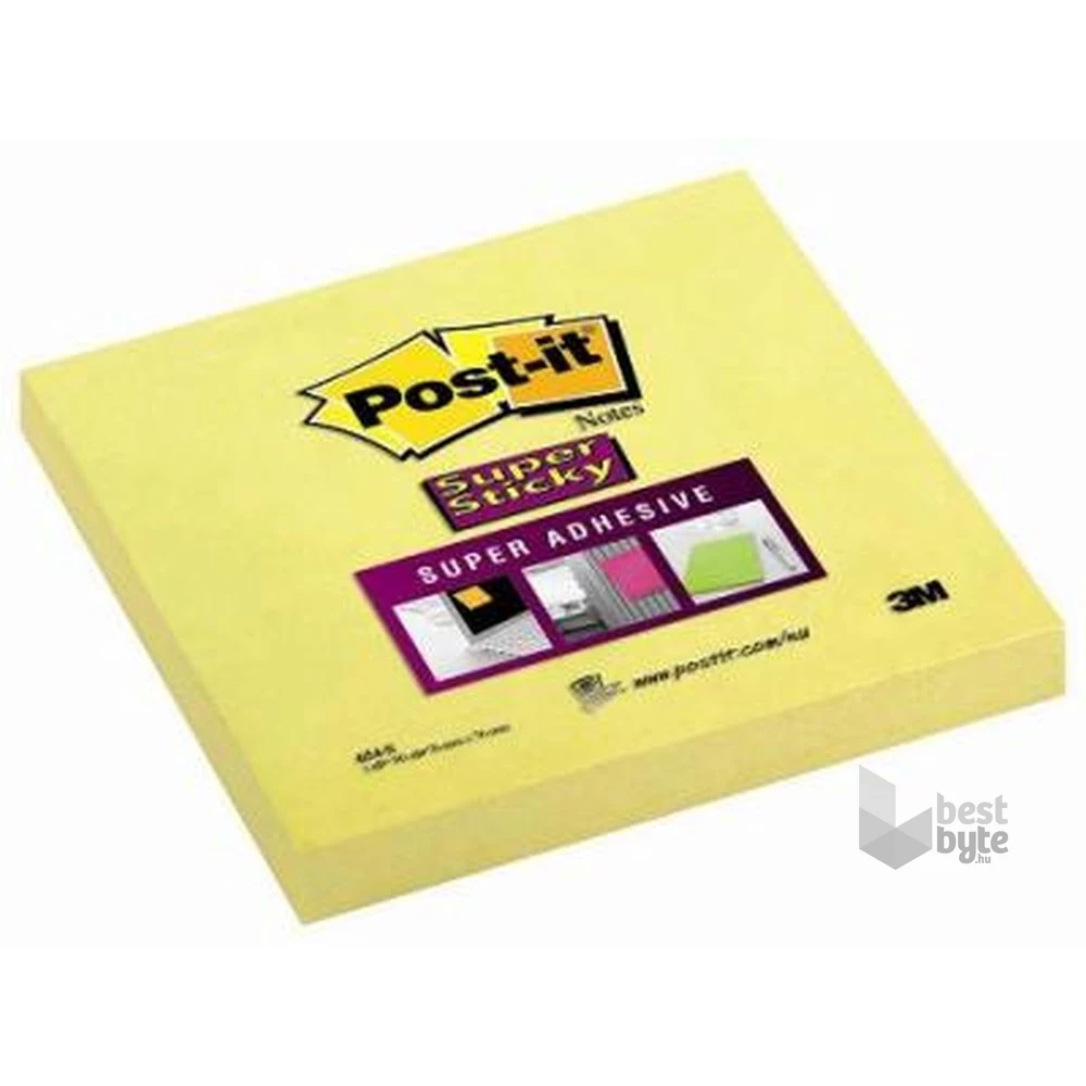 Post-it Super Sticky 654-S 76x76mm sárga jegyzettömb