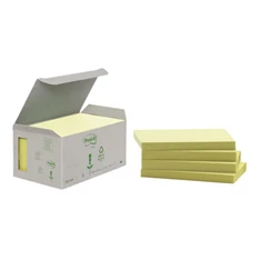 Post-it 127x76mm újrahasznosított sárga jegyzettömb minitorony 100% PEFC, SGSCH-PEFC-COC-110078