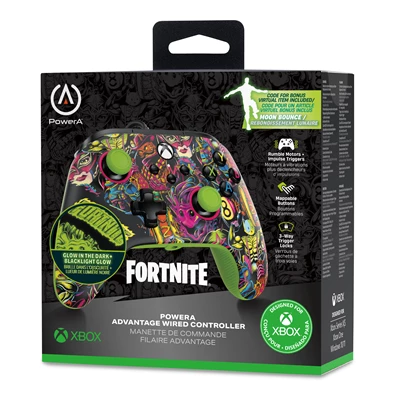 PowerA XBGP0438-02 Advantage Xbox Series X|S/Xbox One/PC vezetékes Fortnite Glow kontroller ( A )
