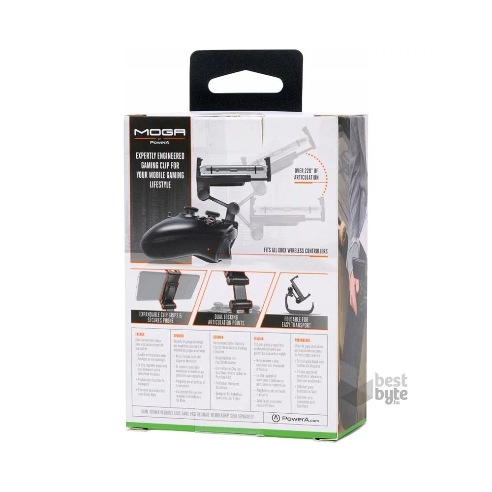 PowerA 1519066-01 MOGA Mobile Clip 2.0 Xbox One/Series X|S fekete kontroller tartókar ( E )