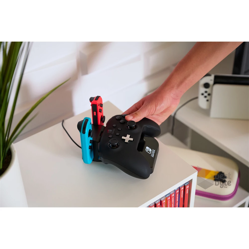 PowerA 1525991-01 Nintendo Switch/Lite/OLED Charging Base fekete kontroller töltőállomás (Újracsomagolt)