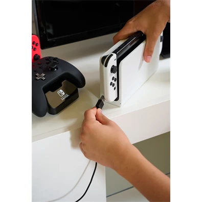 PowerA 1525991-01 Nintendo Switch/Lite/OLED Charging Base fekete kontroller töltőállomás (Újracsomagolt)