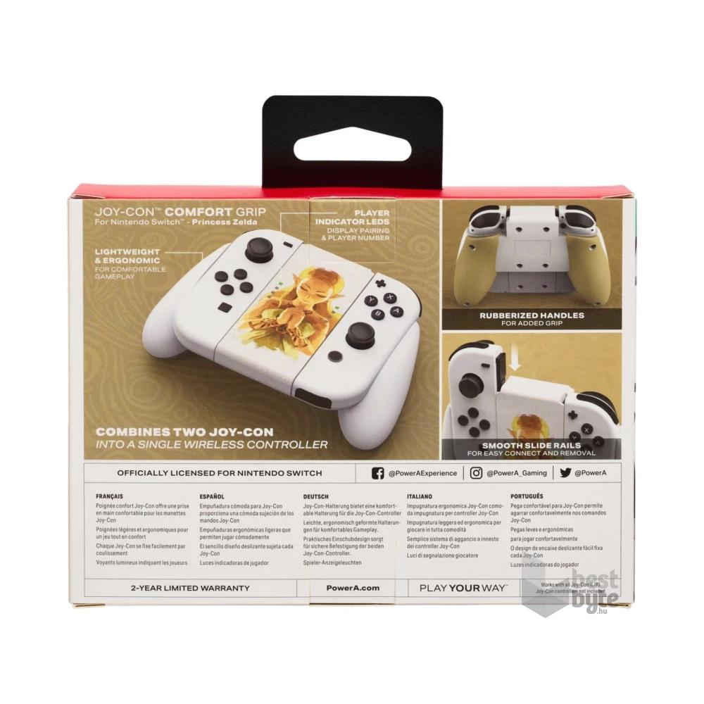 PowerA NSAC0059-01 Comfort Grip Nintendo Switch Joy-Con Princess Zelda fehér kontroller markolat