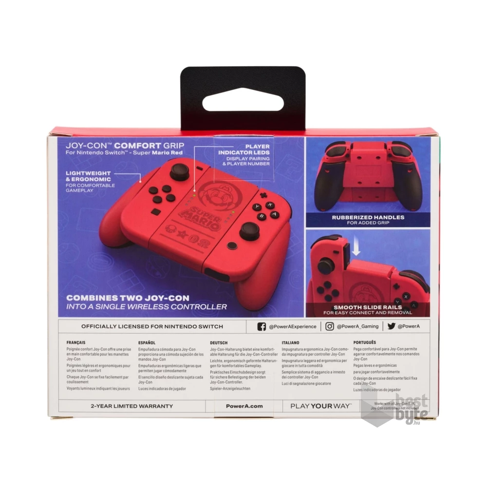 PowerA NSAC0058-02 Comfort Grip Nintendo Switch Joy-Con Super Mario Red kontroller markolat