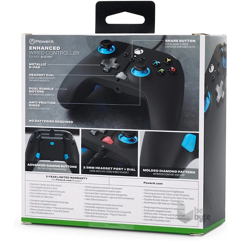 PowerA EnWired Xbox Series X|S / Xbox One vezetékes fekete-kék kontroller