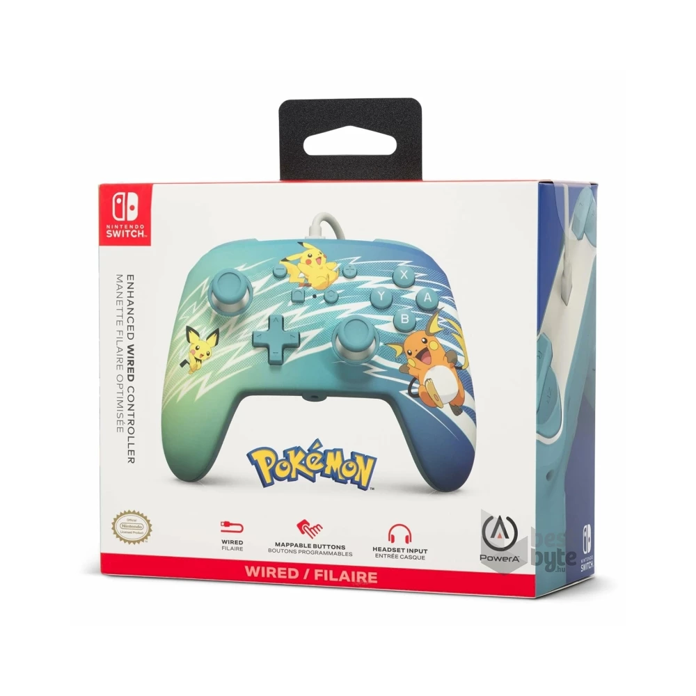 PowerA NSGP0221-01 Enhanced Nintendo Switch vezetékes Pikachu Evolution kontroller