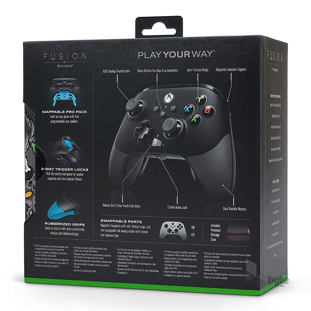 PowerA Fusion Pro 2 EnWired Xbox Series X|S / Xbox One vezetékes fekete-fehér kontroller