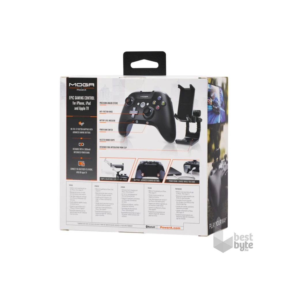 PowerA 1509754-01 MOGA XP5-i PLUS xCloud/iOS Bluetooth vezeték nélküli fekete kontroller
