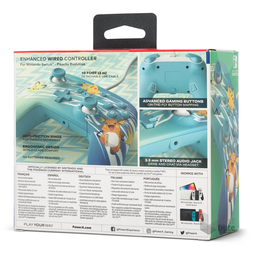 PowerA NSGP0221-01 Enhanced Nintendo Switch vezetékes Pikachu Evolution kontroller